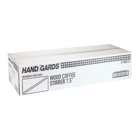 Handgards Handgards 7.5" Wood Coffee Stirrer, PK5000 305214003